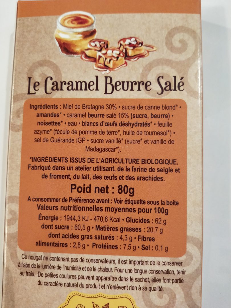 Nougat au miel de Bretagne - La Châteigne - 80g